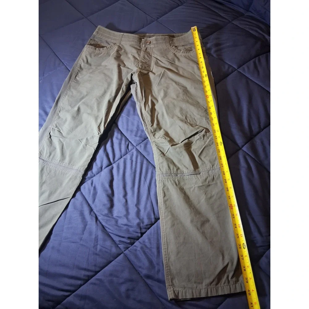 Kuhl Radikl Mens 38x30 Olive Gray Hybrid Hiking Work Pants Stretch Panels